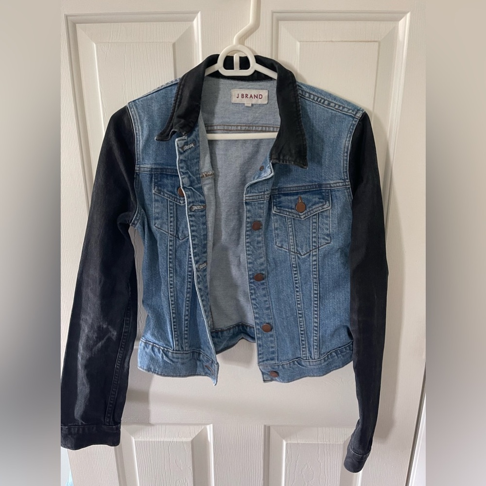 J Brand “Bowie” Blue/Black Short Jean Jacket